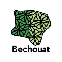 Bechouat City of Lebanon map illustration, template with geometric style isolated on white background vector