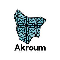 Akroum City of Lebanon map illustration, template with geometric style isolated on white background vector