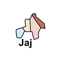 Map of Jaj colorful geometric modern outline, High detailed illustration Design Template, suitable for your company vector