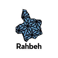 Rahbeh City of Lebanon map illustration, template with geometric style isolated on white background vector