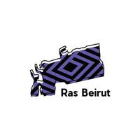Ras Beirut map. map of Lebanon Country, illustration design template on white background vector