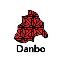 Danbo City of Lebanon map illustration, template with geometric style isolated on white background vector