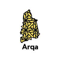 Arqa City of Lebanon map illustration, template with geometric style isolated on white background vector