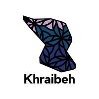 Khraibeh City of Lebanon map illustration, template with geometric style isolated on white background vector