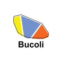 Map of Bucoli, logo design concept illustration idea style flat design. isolated on white background vector