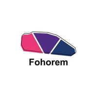 Map of Fohorem, logo design concept illustration idea style flat design. isolated on white background vector