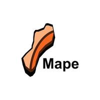 Mape map. map of the Timor Leste. Borders of for your infographic. design template vector