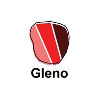 Map of Gleno, logo design concept illustration idea style flat design. isolated on white background vector