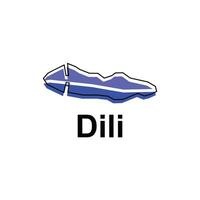Map of Dili, logo design concept illustration idea style flat design. isolated on white background vector