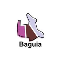 Map of Baguia, logo design concept illustration idea style flat design. isolated on white background vector