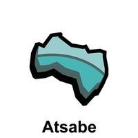 Map of Atsabe, logo design concept illustration idea style flat design. isolated on white background vector