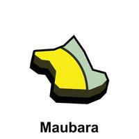 Map of Maubara, logo design concept illustration idea style flat design. isolated on white background vector
