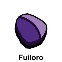 Map of Fuiloro, logo design concept illustration idea style flat design. isolated on white background vector