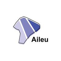 Map of Aileu, logo design concept illustration idea style flat design. isolated on white background vector