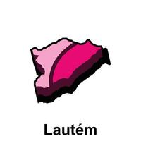 Map of Lautem, logo design concept illustration idea style flat design. isolated on white background vector
