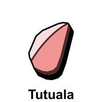 Map of Tutuala, logo design concept illustration idea style flat design. isolated on white background vector