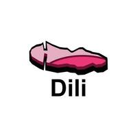 Map of Dili, logo design concept illustration idea style flat design. isolated on white background vector