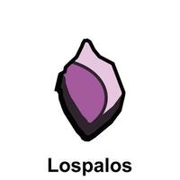 Map of Lospalos, logo design concept illustration idea style flat design. isolated on white background vector