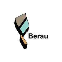 map of Berau, High detailed illustration Design Template, suitable for your company vector