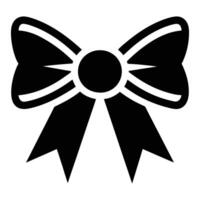 bow icon, flat graphics, design element, black outline isolated on white background, illustration vector