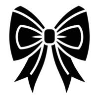bow icon, flat graphics, design element, black outline isolated on white background, illustration vector