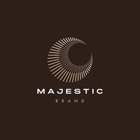 elegant abstract sun and crescent moon design line icon in luxury style outline linear vector