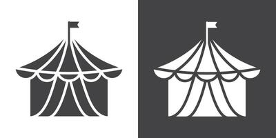 Circus tent icon Thin line illustration set vector
