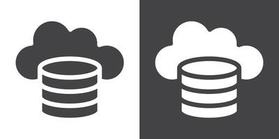 Cloud database icon Thin line illustration set vector