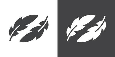 Feather icon Thin line illustration set vector