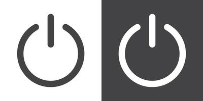 Button on off icon Thin line illustration set vector