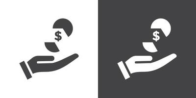 Contribution icon Thin line illustration set vector