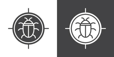 Debug icon Thin line illustration set vector