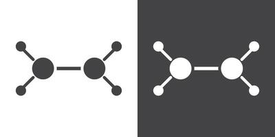 Ethylene molecule icon Thin line illustration set vector