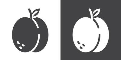Apricot icon Thin line illustration set vector