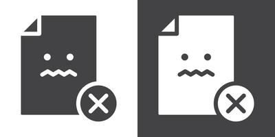 Corrupted file icon Thin line illustration set vector