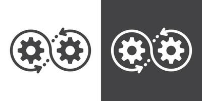 Devops icon Thin line illustration set vector