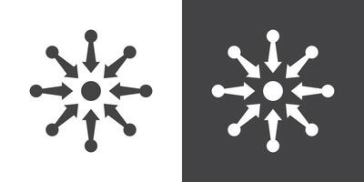 Centralized icon Thin line illustration set vector