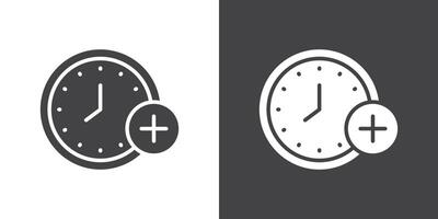 Extra hours icon Thin line illustration set vector