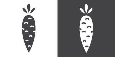 Carrot icon Thin line illustration set vector