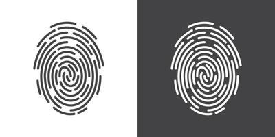 Fingerprint Icon Thin line illustration set vector