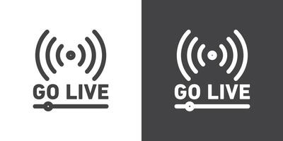 Go live icon vector