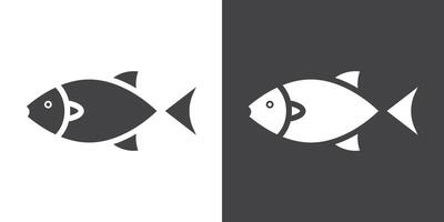 Fish icon Thin line illustration set vector