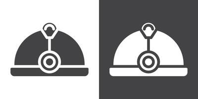 Torch helmet icon Thin line illustration set vector