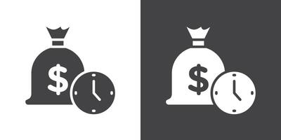 fixed deposit icon Thin line illustration set vector
