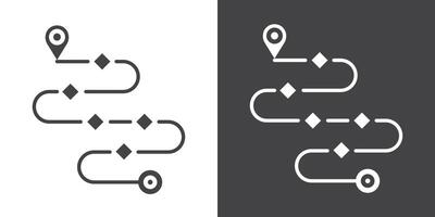 Roadmap icon Thin line illustration set vector