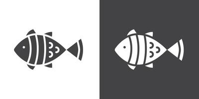 fish icon Thin line illustration set vector