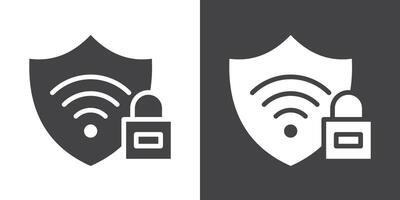Wifi security icon Thin line illustration set vector