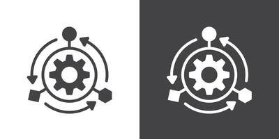 Workflow process icon Thin line illustration set vector