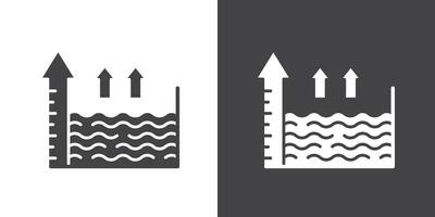 sea level icon Thin line illustration set vector