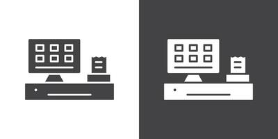 POS system icon Thin line illustration set vector